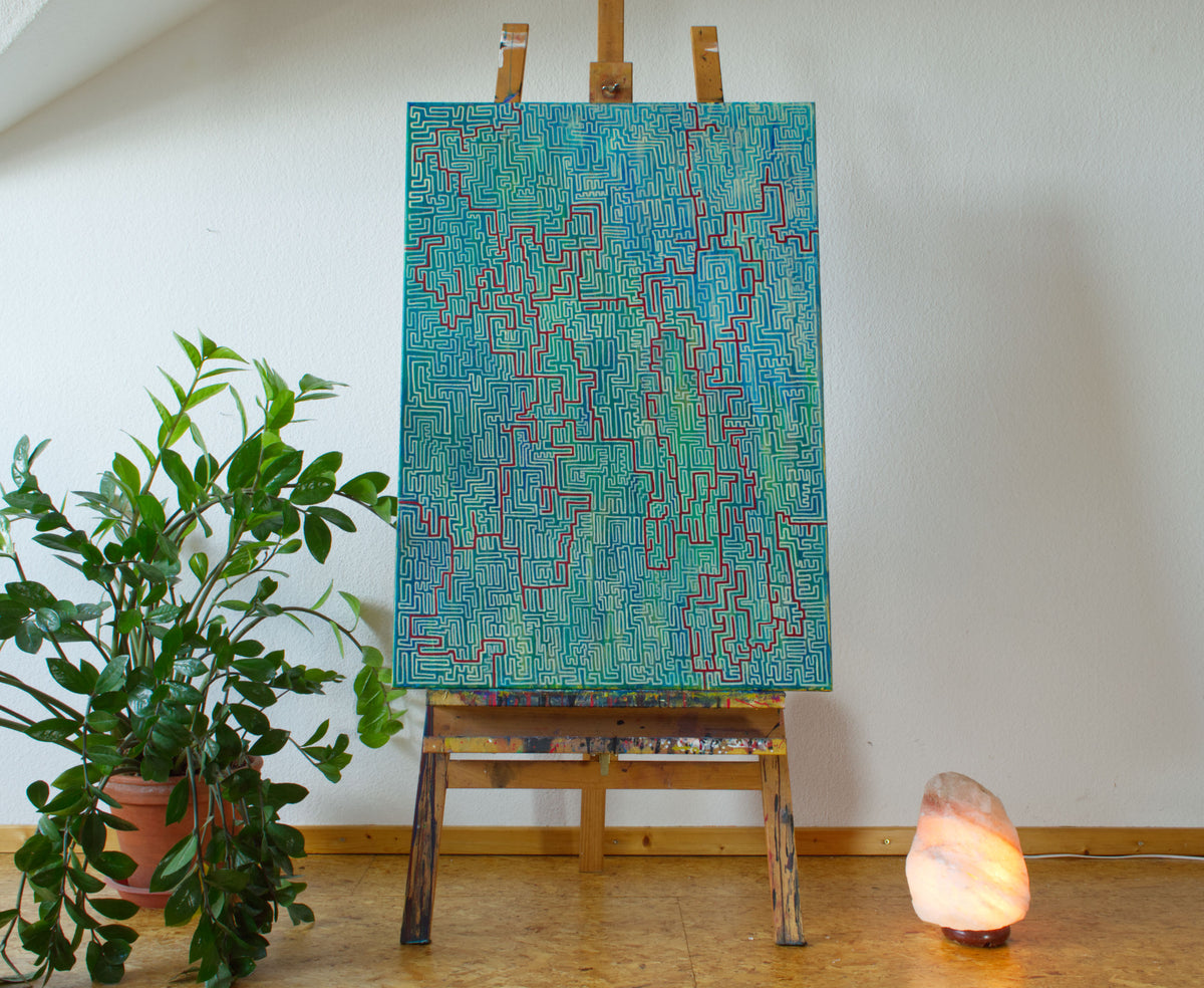Durchgang Kreuzung Blau