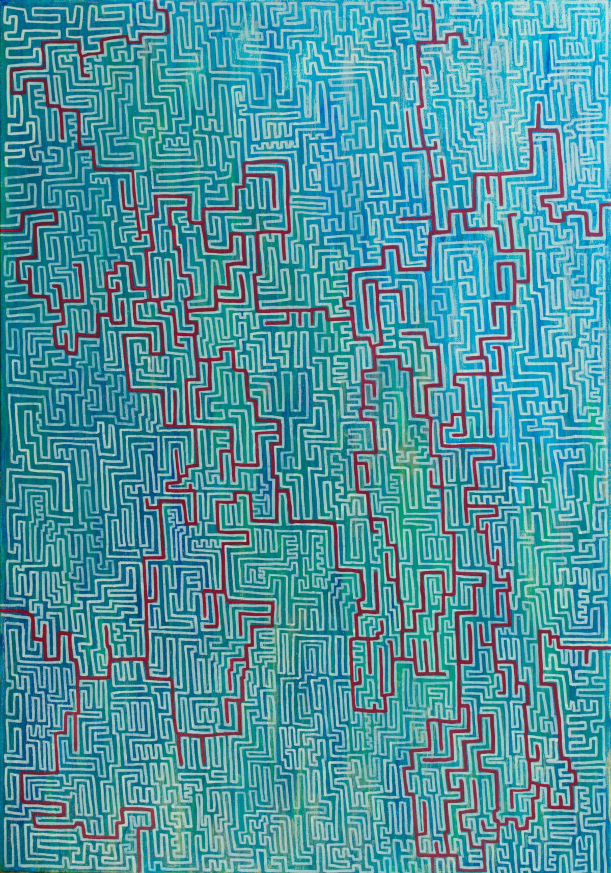 Durchgang Kreuzung Blau